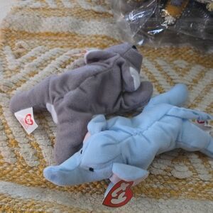 1990s Ty Teenie Beanie Babies Peanut Elephant & Mel Koala Lot 2 NWT